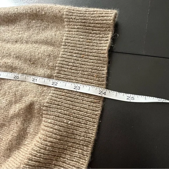 Alex Marie Cashmere Crewneck Sweater Women's Short Sleeve Speckled Tan Size M - Picture 6 of 6